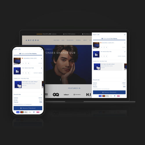 Custom Shopify Cart Drawer: desktop and mobile view