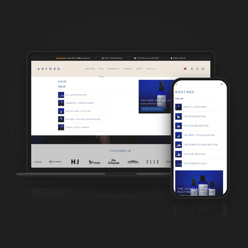 Custom Shopify Menu: desktop and mobile view