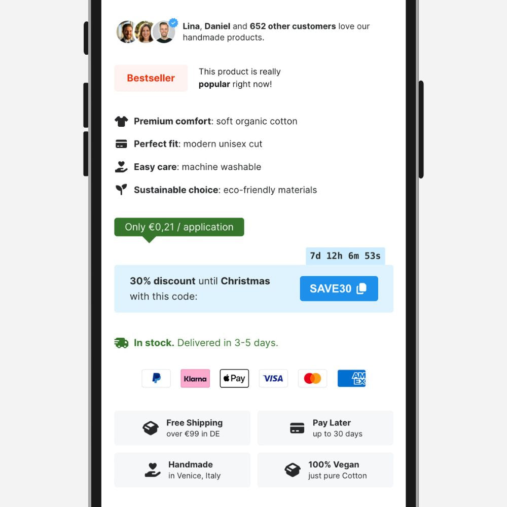 High-converting product page bundle