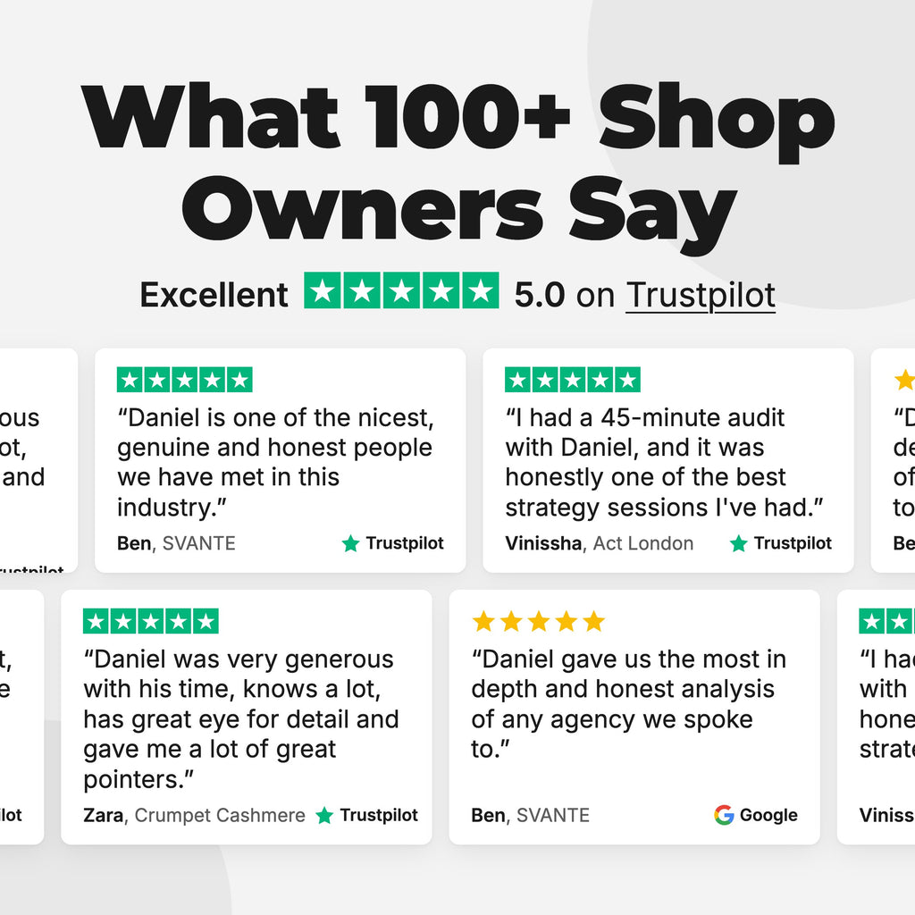 Reviews from shop owners on Trustpilot and Google