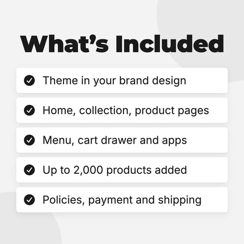 Shopify Store Build: what's included