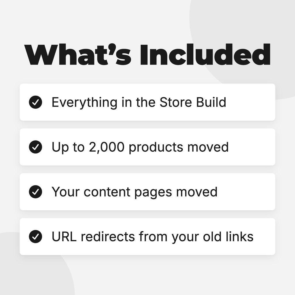 Shopify Store Migration: what's included